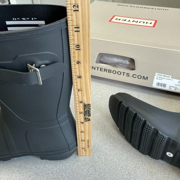 NEW Hunter Rain Boots Women's Size 10M Black Rubber Waterproof - Picture 4 of 9